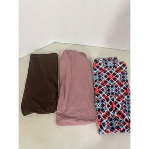Set of 3 leggings Secret Treasures Pants Top Lounge Brown Pink Tie Dye XL